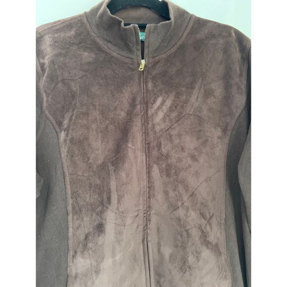 Ralph Lauren sueded zip up jacket brown‎ XL pockets preppy - Picture 7 of 14